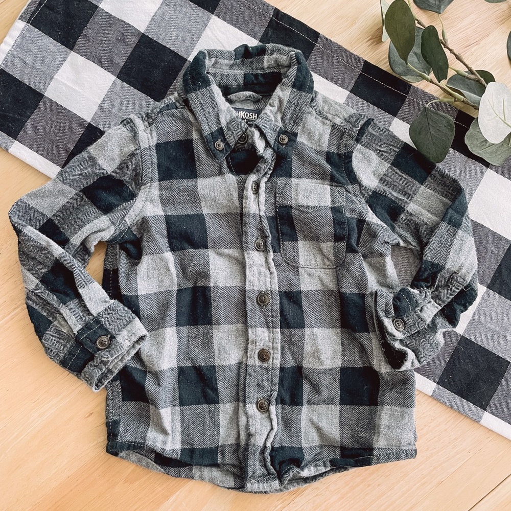 Boys Buffalo plaid button up
